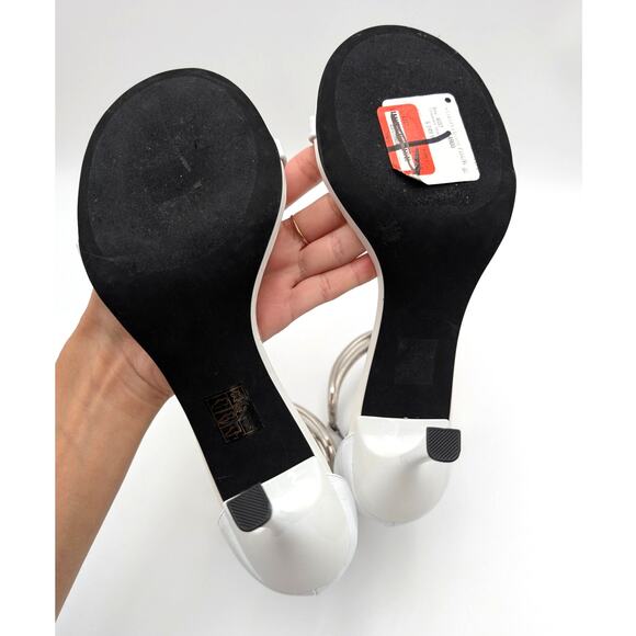 Jeffrey Campbell Cuff It Ankle Strap Sandal Women's White/Silver Size US10 EU41 - Picture 7 of 11